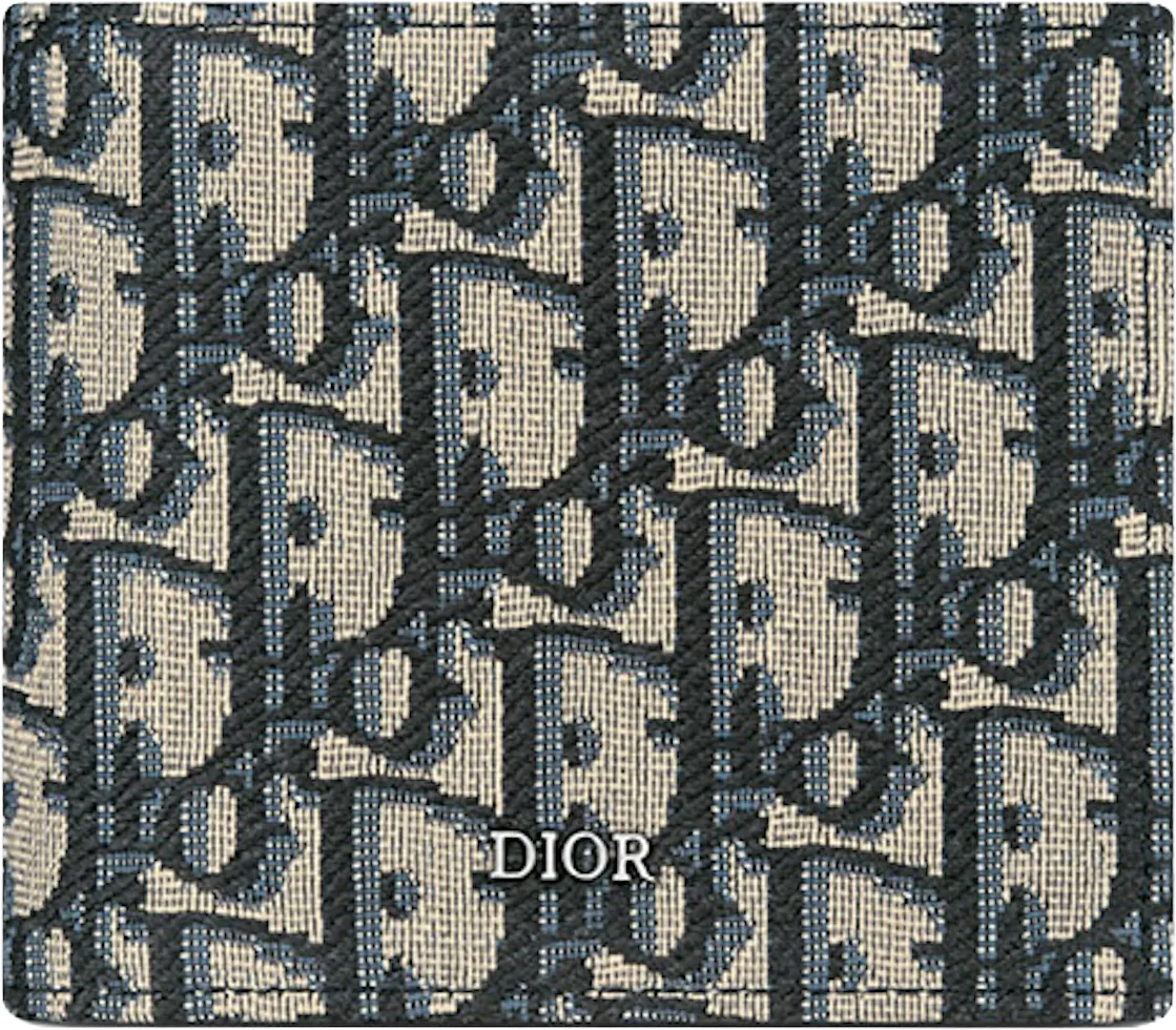 Dior Wallet Beige and Black Dior Oblique Jacquard